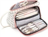 Grande capacité porte-crayon pochette stylo étui Simple papeterie sac école collège bureau organisateur pour adolescents filles adultes étudiant