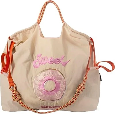 Sac fourre-tout à motif beignet brodé